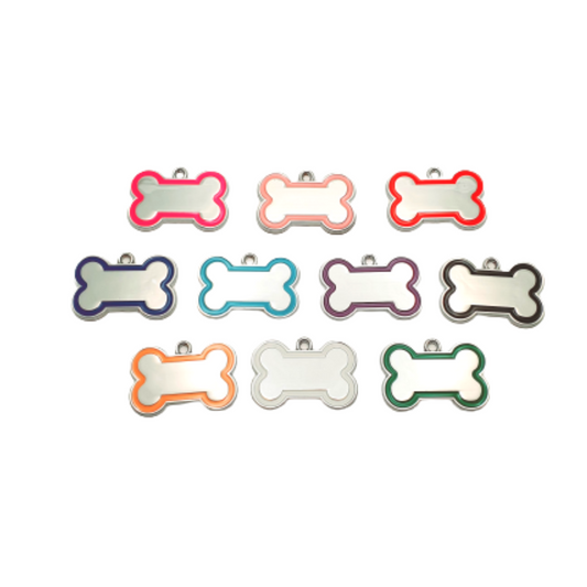 Bone Colour Outline Tags Stainless Steel