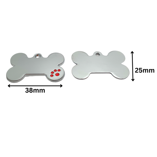 Bone Coloured Paw Tags Stainless Steel