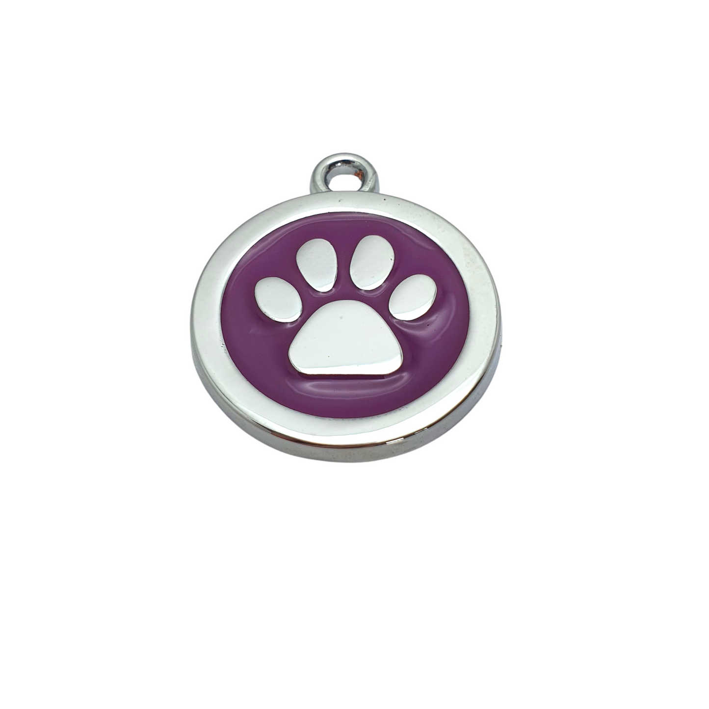 Paw Round Coloured Tags Stainless Steel