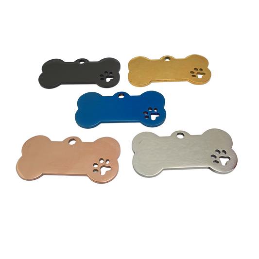 Bone with Paw Tags Stainless Steel