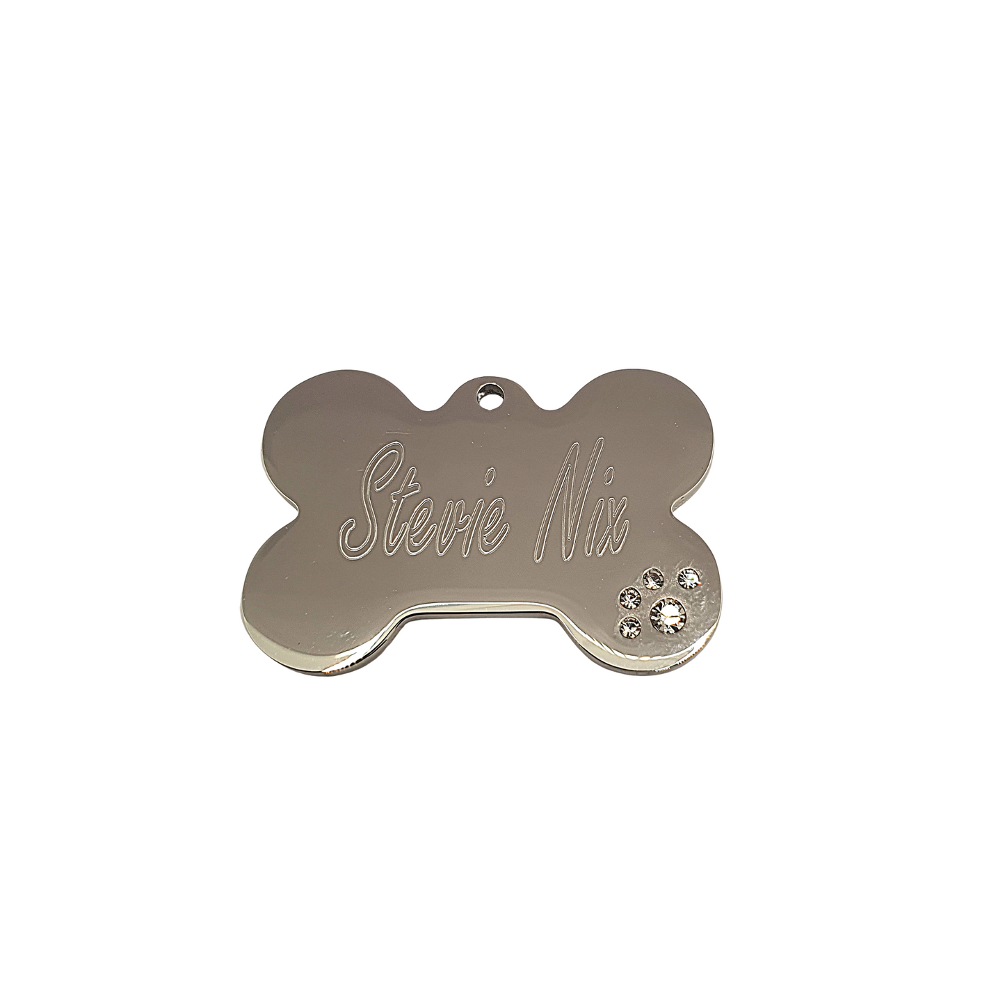 Bone Bling Paw Tags Stainless Steel