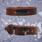 Leather Collar Brown with Name Plate