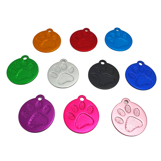 Round Paw Tags Aluminium