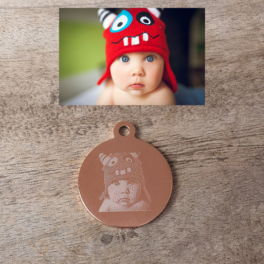 Photo Engraved Keyring Pendants Mini