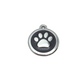 Round Glitter Paw Tags Stainless Steel