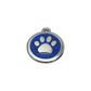 Round Glitter Paw Tags Stainless Steel