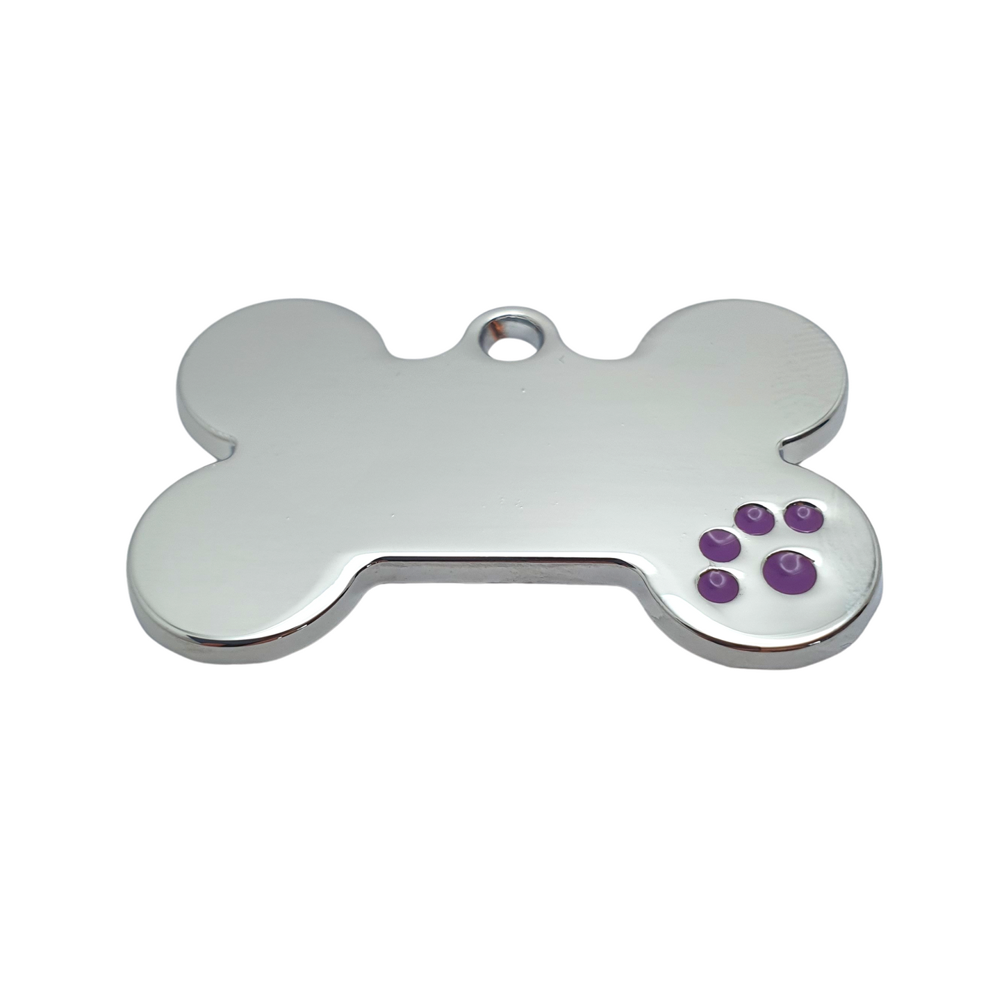 Bone Coloured Paw Tags Stainless Steel