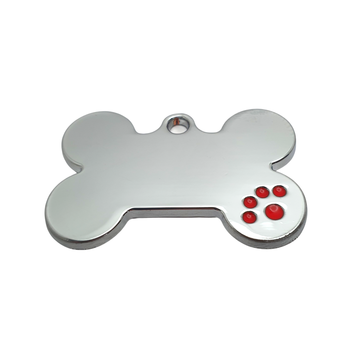 Bone Coloured Paw Tags Stainless Steel