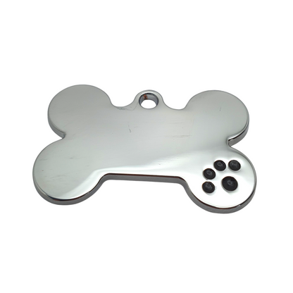 Bone Coloured Paw Tags Stainless Steel