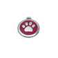 Round Glitter Paw Tags Stainless Steel