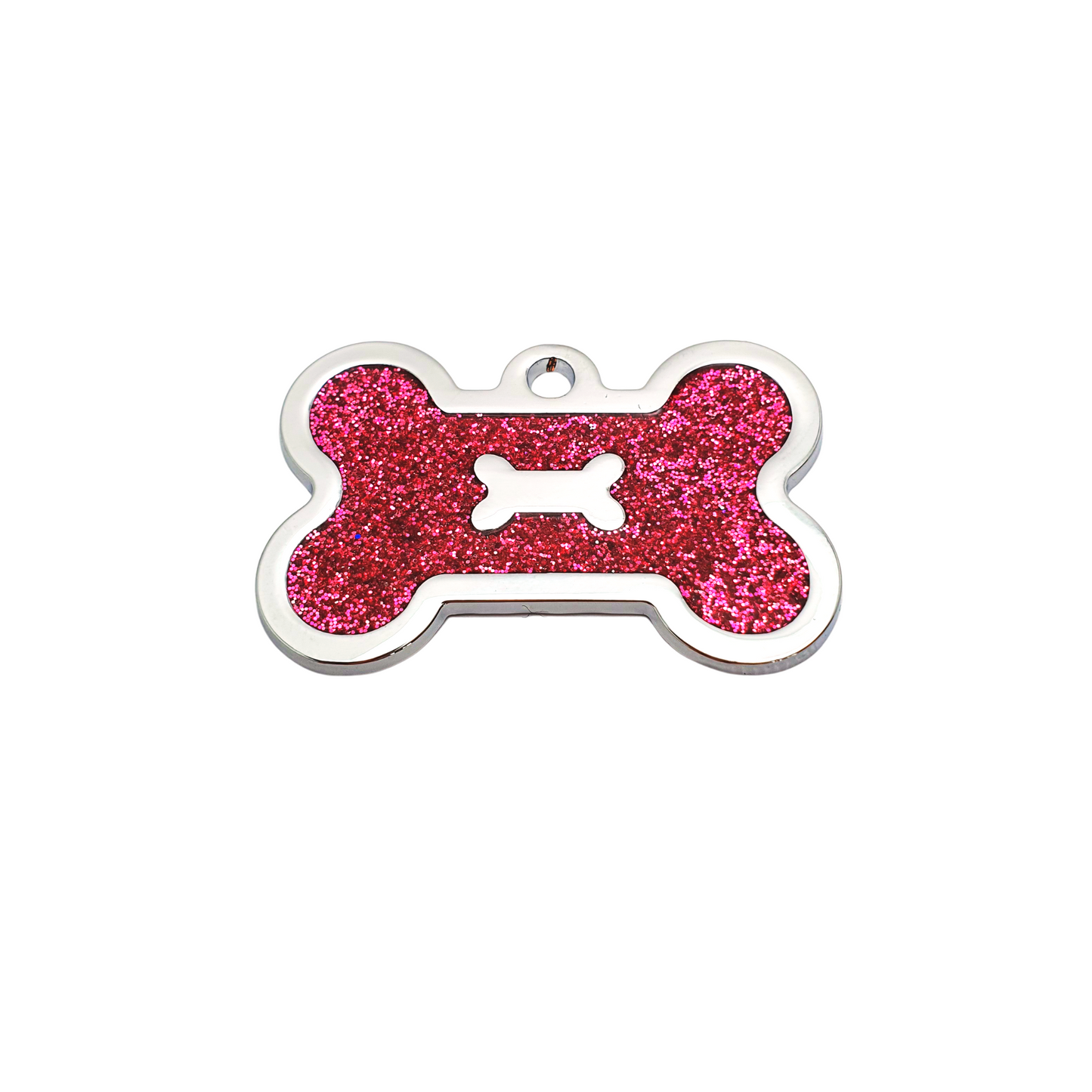 Glitter Bone Tags Stainless Steel