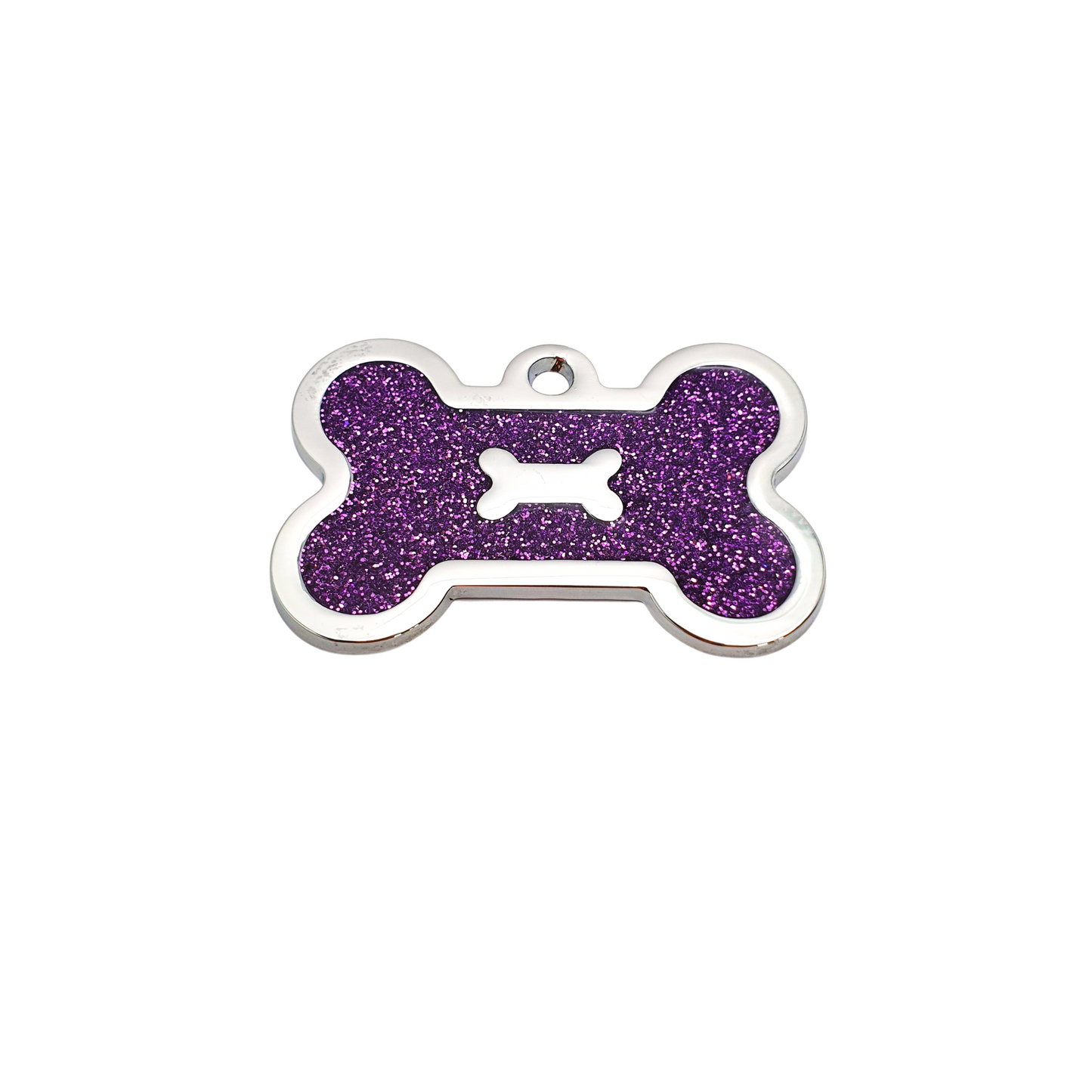 Glitter Bone Tags Stainless Steel