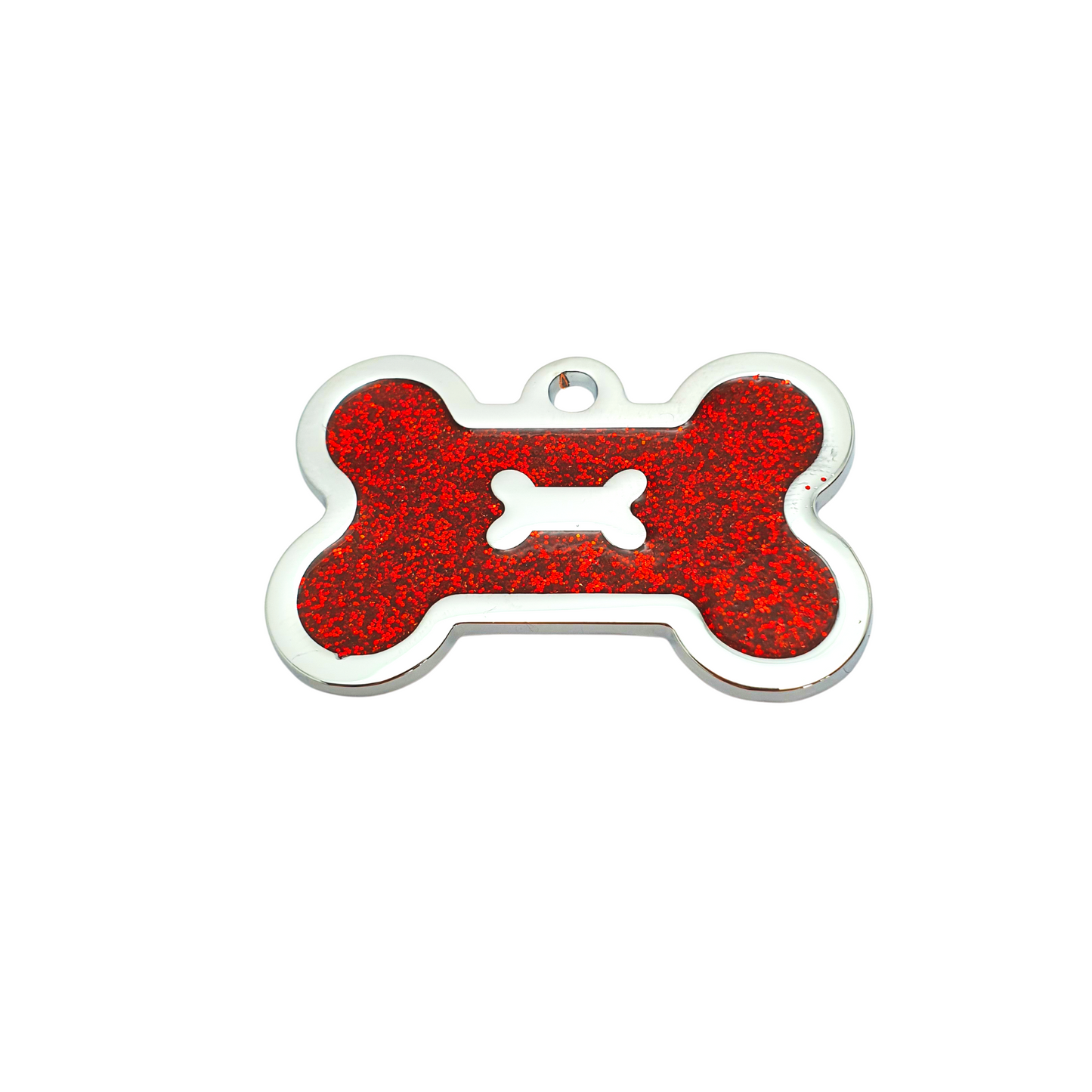 Glitter Bone Tags Stainless Steel