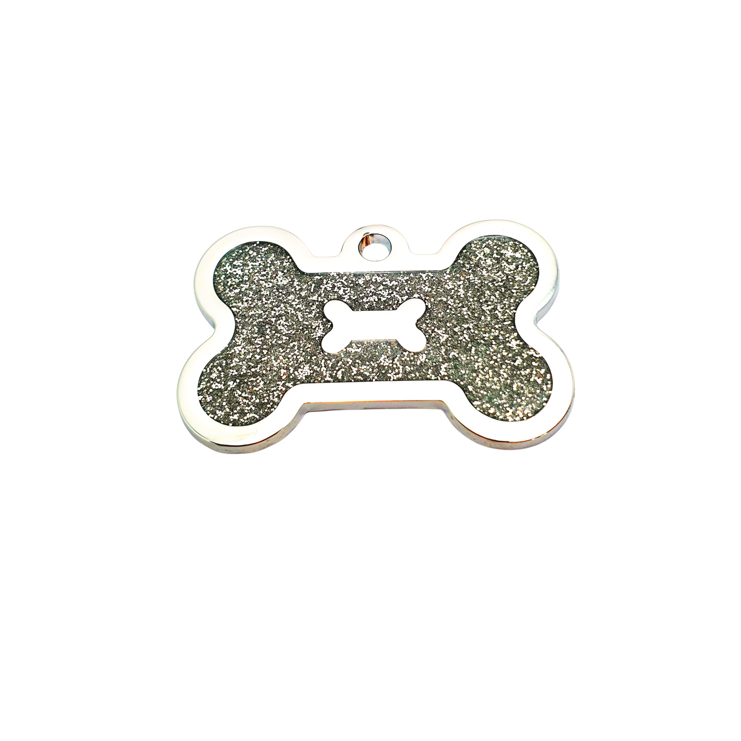 Glitter Bone Tags Stainless Steel