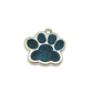 Glitter Paw Print Tags Stainless Steel