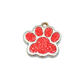 Glitter Paw Print Tags Stainless Steel