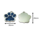 Glitter Paw Print Tags Stainless Steel