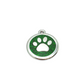 Round Glitter Paw Tags Stainless Steel