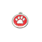 Round Glitter Paw Tags Stainless Steel