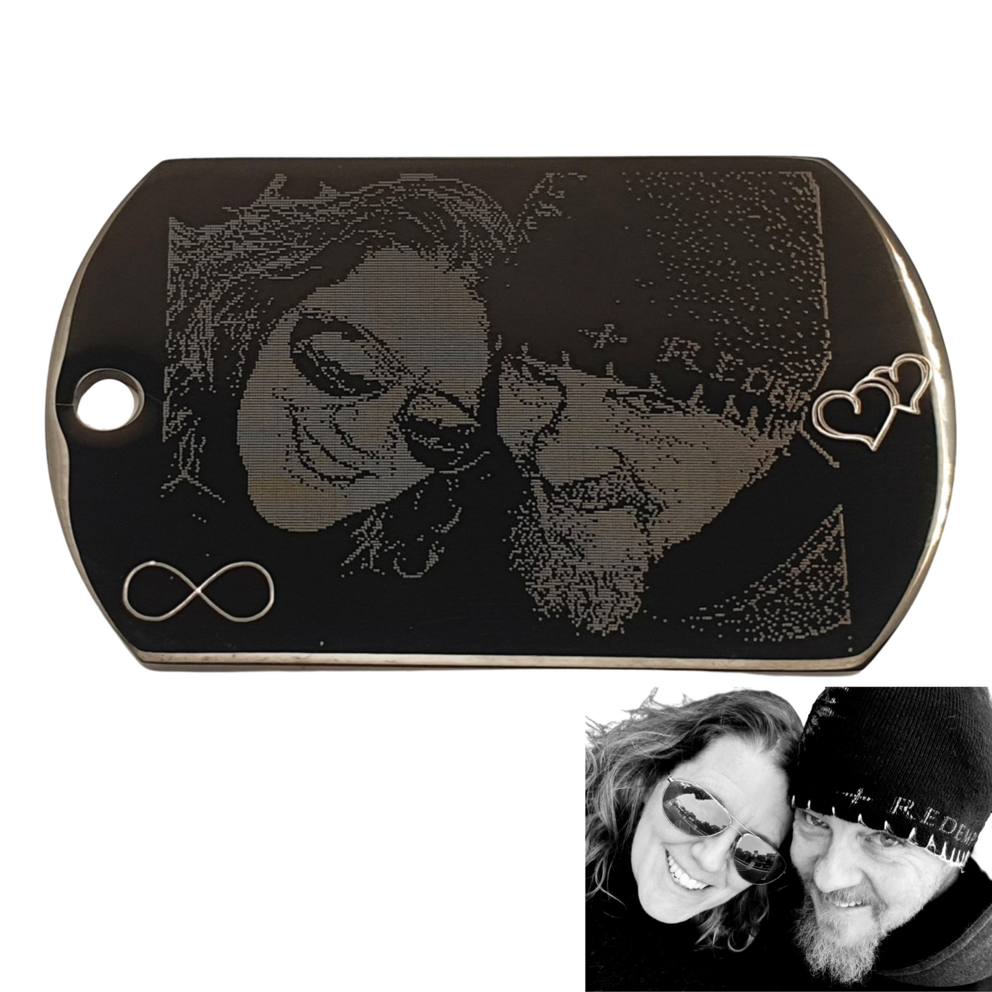 Photo Engraved Keyring Pendants