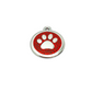 Round Glitter Paw Tags Stainless Steel