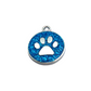 Mini Round Glitter Paw Tags Stainless Steel