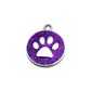 Mini Round Glitter Paw Tags Stainless Steel