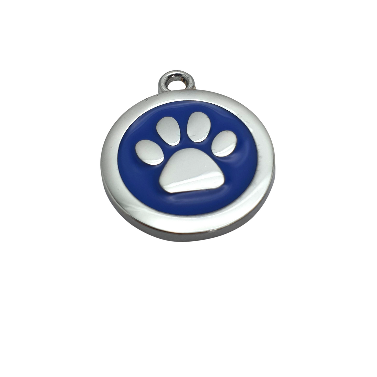 Paw Round Coloured Tags Stainless Steel