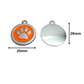 Paw Round Coloured Tags Stainless Steel