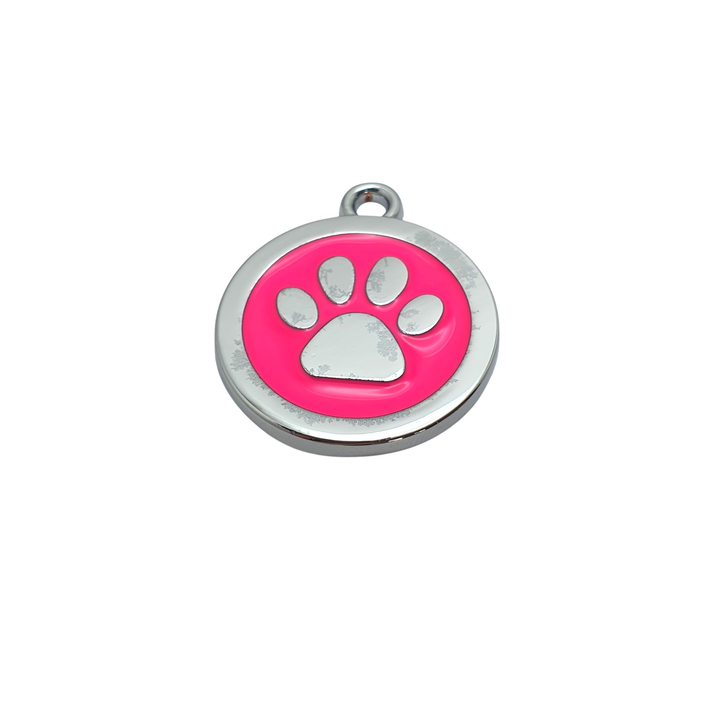 Paw Round Coloured Tags Stainless Steel