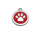 Paw Round Coloured Tags Stainless Steel