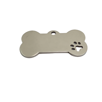 Bone with Paw Tags Stainless Steel